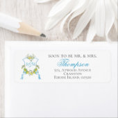 Mediterrane stijl Crest bruiloft uitnodiging Etiket (Insitu)