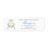 Mediterrane stijl Crest bruiloft uitnodiging Etiket (Voorkant)