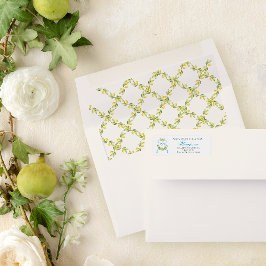 Mediterrane stijl Crest bruiloft uitnodiging Etiket