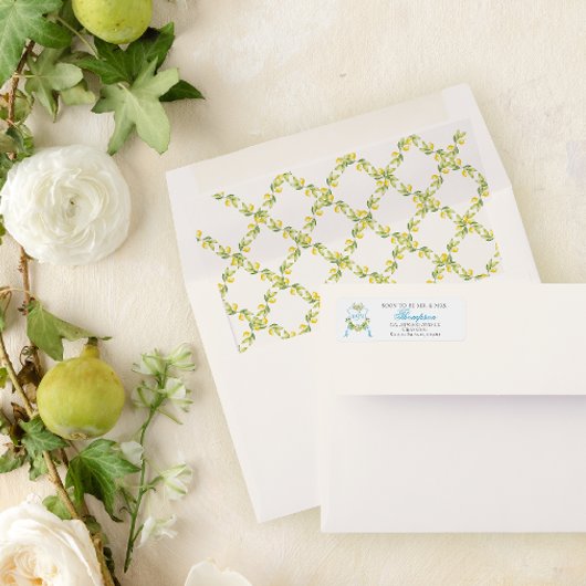 Mediterrane stijl Crest bruiloft uitnodiging Etiket