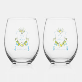 Mediterrane stijl Crest Wijnglas Zonder Voet