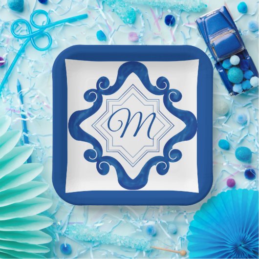 Mediterrane stijl papieren bordje (Feest)