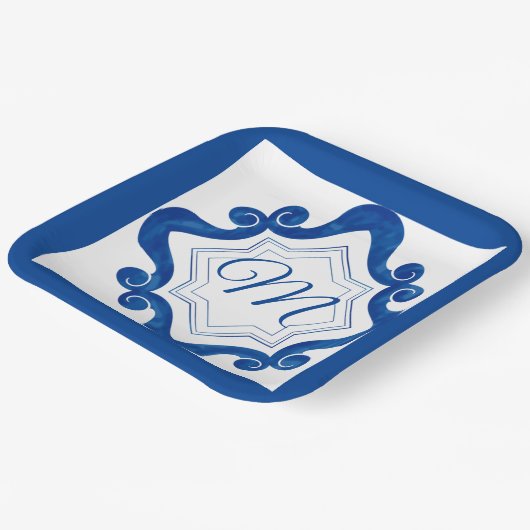 Mediterrane stijl papieren bordje (Gebogen)