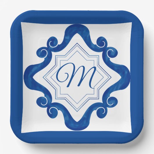 Mediterrane stijl papieren bordje (Voorkant)