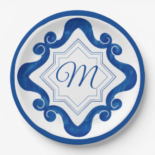 Mediterrane stijl papieren bordje