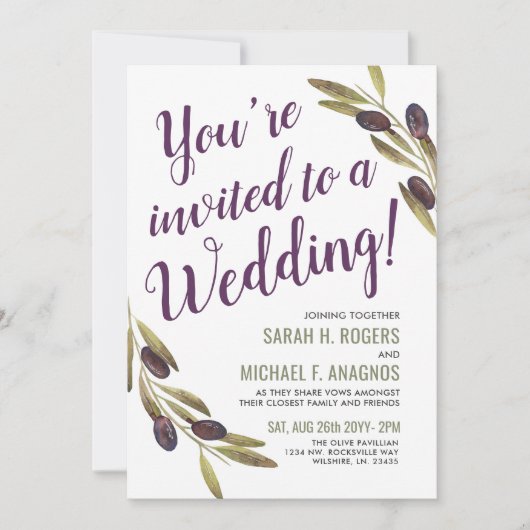 Mediterrane stijl Sangria | Uitnodiging voor Sage (Voorkant)