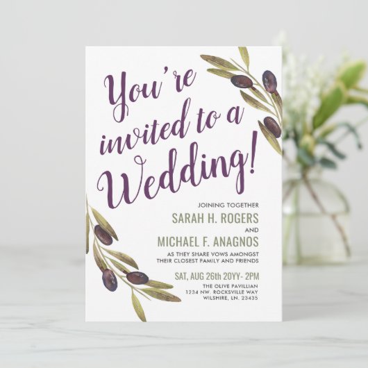 Mediterrane stijl Sangria | Uitnodiging voor Sage  (Staand voorkant)