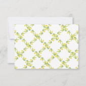 Mediterrane stijl Trellis/Lemon RSVP behuizing Notitiekaartje (Achterkant)
