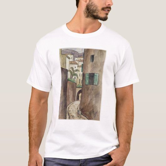 Mediterrane Straat en Huizen T-shirt (Voorkant)