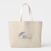 Mediterrane strandtas grote tote bag (Achterkant)