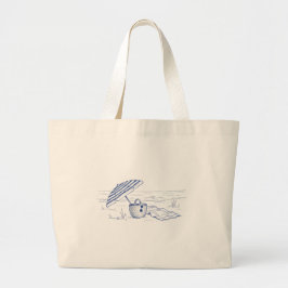Mediterrane strandtas grote tote bag
