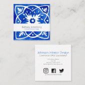 Mediterrane Tegel blauw en wit Visitekaartje (Voorkant / Achterkant)