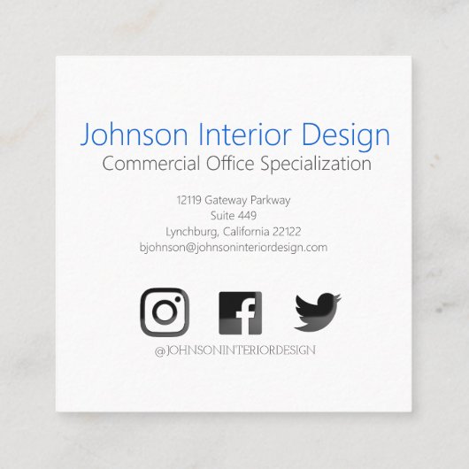 Mediterrane Tegel blauw en wit Visitekaartje (Achterkant)