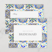 Mediterrane Tegel bruidsmeisje voorstel Kaart (Voorkant / Achterkant)