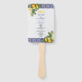Mediterrane Tegel citroen bruiloft programma Handwaaier (Voorkant)