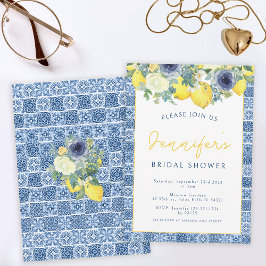 Mediterrane tegel en citroen Vrijgezellenfeest Kaart