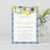 Mediterrane tegel en citroen Vrijgezellenfeest Kaart (Staand voorkant)