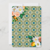 Mediterrane Tegel Floral & Lemons Shower Kaart (Achterkant)