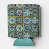 Mediterrane Tegel in Blauwe Groen personaliseer te Blikjeskoeler (Achterkant)