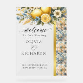 Mediterrane Tegel Italiaans Positano Citroen Acryl Bord (Voorkant)