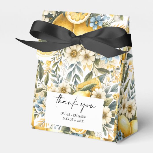 Mediterrane Tegel Italiaans Positano Citroen Bedankdoosjes (Voorkant Zijde)