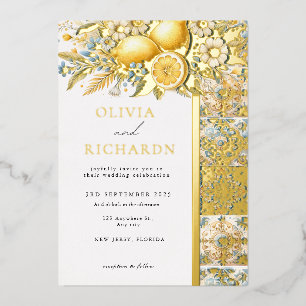 Mediterrane Tegel Italiaans Positano Citroen Folie Uitnodiging