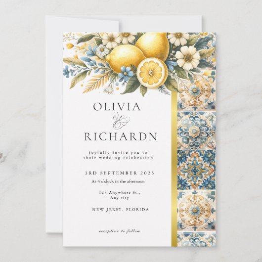 Mediterrane Tegel Italiaans Positano Citroen Kaart (Voorkant)