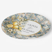 Mediterrane Tegel Italiaans Positano Citroen Papieren Bordje (Gekanteld)