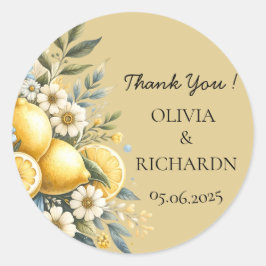 Mediterrane Tegel Italiaans Positano Citroen Ronde Sticker