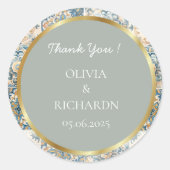 Mediterrane Tegel Italiaans Positano Citroen Ronde Sticker (Voorkant)