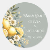 Mediterrane Tegel Italiaans Positano Citroen Ronde Sticker (Voorkant)