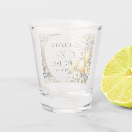 Mediterrane Tegel Italiaans Positano Citroen Shot Glas (Achterkant)