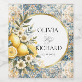 Mediterrane Tegel Italiaans Positano Citroen Wijn Etiket (Enkel label)