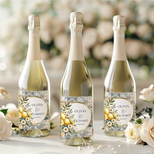 Mediterrane Tegel Italiaans Positano Citroen Wijn Etiket