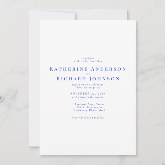 Mediterrane Tegel Kobalt Blauw & Wit Bruiloft Kaart (Voorkant)