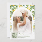 Mediterrane Tegel Lemon Tree Arch Vrijgezellenfees Kaart (Achterkant)