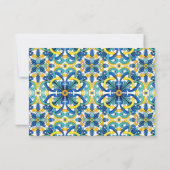 Mediterrane Tegel Pattern, gepersonaliseerd Notitiekaartje (Achterkant)
