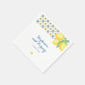 Mediterrane Tegel Waterverf Citroenen Servet (Hoek)