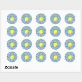 Mediterrane Tegel Waterverf Lemon Wedding Ronde Sticker (Vel)