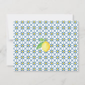 Mediterrane Tegel Waterverf Lemon Wedding Save The Date (Achterkant)