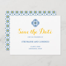 Mediterrane Tegel Waterverf Lemon Wedding