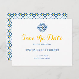 Mediterrane Tegel Waterverf Lemon Wedding Save The Date