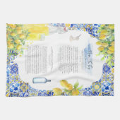 Mediterrane Tegel | Waterverf Limoncello Recept Theedoek (Horizontaal)