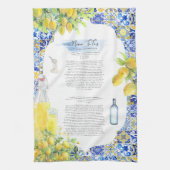 Mediterrane Tegel | Waterverf Limoncello Recept Theedoek (Verticaal)