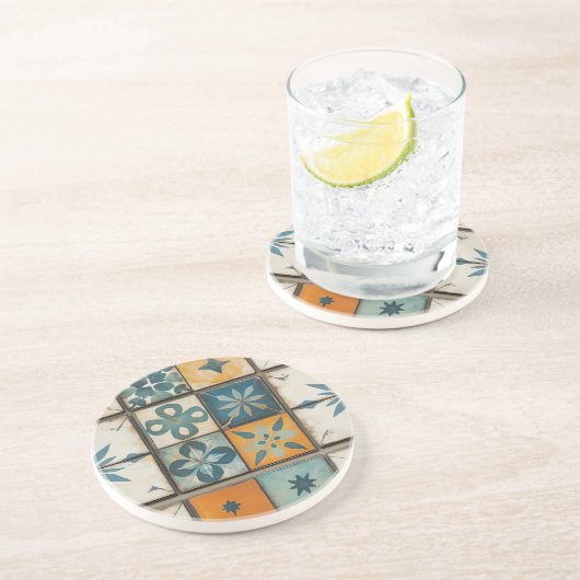  mediterrane Tegel zandsteen Onderzetter (Zijkant)