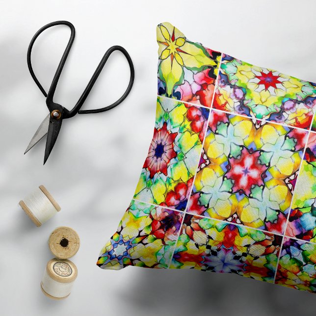 Mediterrane Tegels, Alcoholinkt Tegels, Majolica Accent Kussen (Creator heeft geüpload)