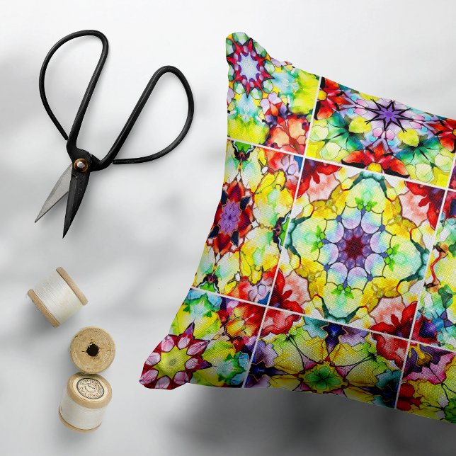 Mediterrane Tegels, Alcoholinkt Tegels, Majolica Accent Kussen (Creator heeft geüpload)