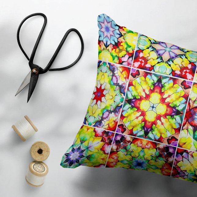 Mediterrane Tegels, Alcoholinkt Tegels, Majolica Accent Kussen (Creator heeft geüpload)