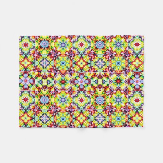 Mediterrane Tegels, Alcoholinkt Tegels, Majolica Fleece Deken (Voorkant (Horizontaal))