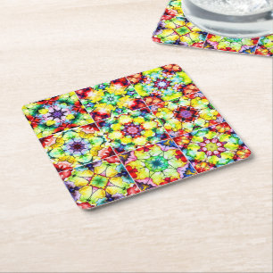 Mediterrane Tegels, Alcoholinkt Tegels, Majolica Kartonnen Onderzetters